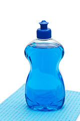 Image showing Blue dishwashing liquid