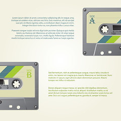 Image showing Infographic design with old school cassettes