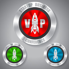 Image showing Start up badges in different colors 