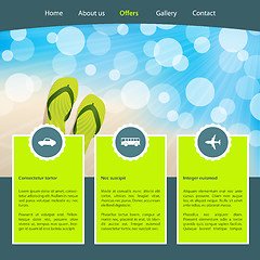 Image showing Tourism homepage template for seashore vacations