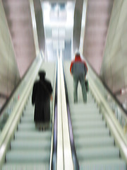 Image showing Metro escalator