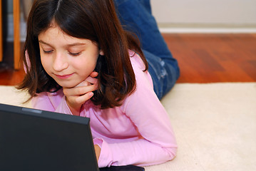Image showing Girl computer