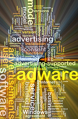 Image showing adware wordcloud concept illustration glowing