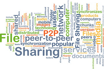 Image showing file sharing wordcloud concept illustration