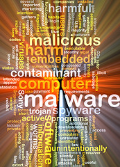 Image showing malware wordcloud concept illustration glowing