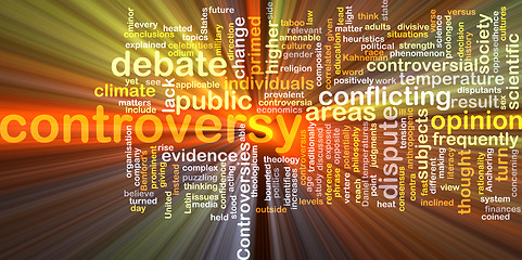 Image showing controversy wordcloud concept illustration glowing