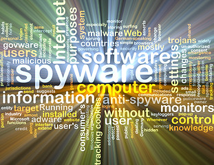 Image showing spyware wordcloud concept illustration glowing