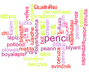 Image showing Pencil multilanguage wordcloud background concept