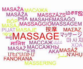 Image showing Massage multilanguage wordcloud background concept