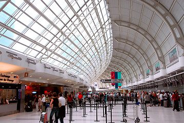 Image showing Airport crowd