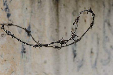 Image showing Barricades in Vilnius, Lithuania, Europe. Barbed wire