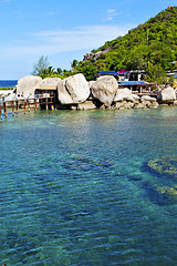 Image showing asia kho  bay white      rocks house t in thailand  south china 