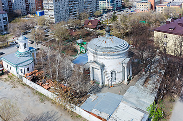 Image showing Aerial view on church of All Sacred. Tyumen.Russia