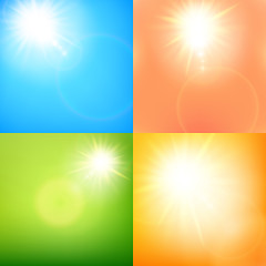 Image showing Summer sun burst with lens flare Set. EPS 10