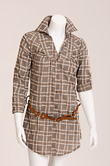 Image showing Brown  blouse with belt