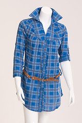 Image showing Blue blouse with belt