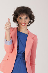 Image showing Positive woman with laughing look in the camera