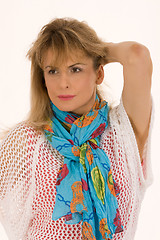 Image showing Portrait of a stylish woman with neckerchief