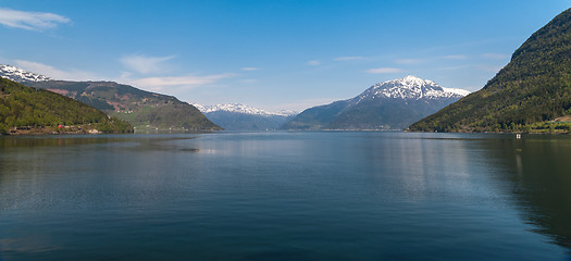 Image showing scenic landscapes of the Norwegian fjords.