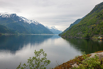 Image showing scenic landscapes of the Norwegian fjords.