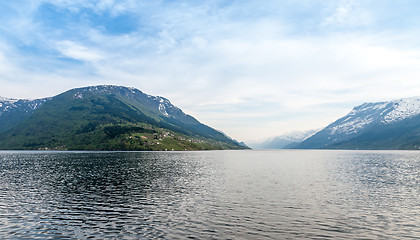 Image showing scenic landscapes of the Norwegian fjords.