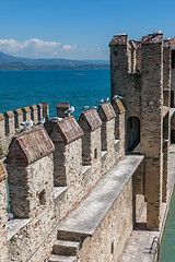 Image showing Castello Scaligero, built in XIV century, Lake Garda, Sirmione, Italy