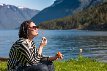 Image showing scenic landscapes of the Norwegian fjords.