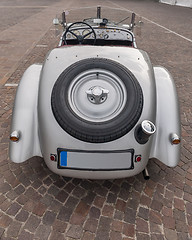 Image showing SIRMIONE, Province of Brescia,  ITALY  MAY 08 unidentified crew on an old car BMW 328 1938 runs in italian historical rally Mille Miglia 2014