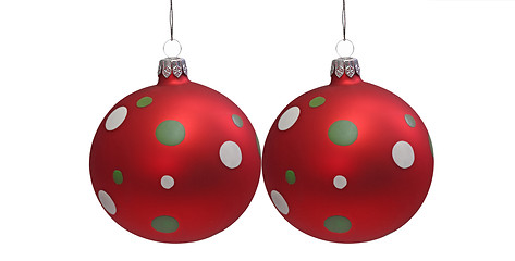 Image showing Two Christmas Tree Balls