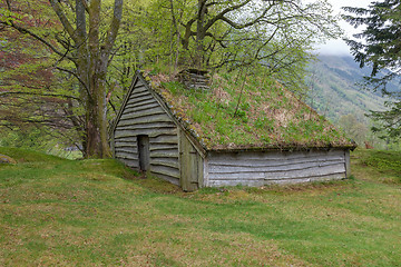 Image showing Small building in Norway mountain.