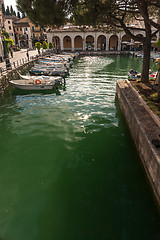 Image showing boats in the harbor, Lake Garda