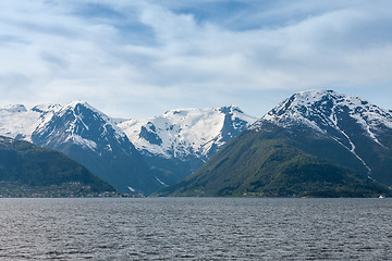 Image showing scenic landscapes of the Norwegian fjords.