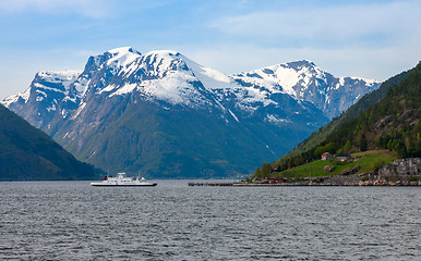 Image showing scenic landscapes of the Norwegian fjords.