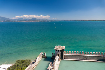 Image showing Castello Scaligero, built in XIV century, Lake Garda, Sirmione, Italy