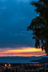 Image showing sunset over the lake Garda