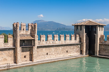 Image showing Castello Scaligero, built in XIV century, Lake Garda, Sirmione, Italy