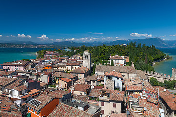 Image showing Panoramic view from The Scaliger Castle at Sirmione town