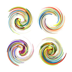 Image showing Colorful abstract icon set. Dynamic flow illustration. 