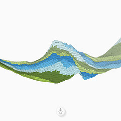 Image showing Abstract background with waves. Mosaic. 3d vector illustration. 