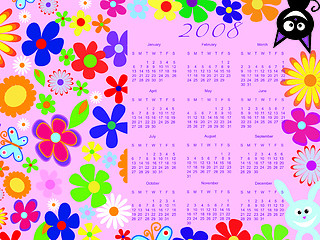 Image showing Colorful Calendar for 2008