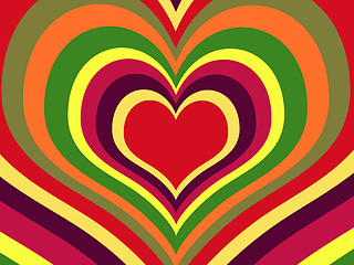 Image showing rainbow hearts