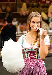 Image showing Beautiful woman with cotton candy 