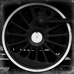 Image showing Wheel of steam locomotive