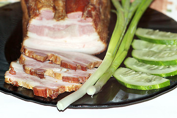 Image showing meat with spring onions