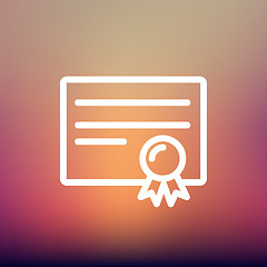 Image showing Certificate thin line icon