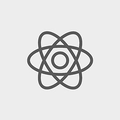 Image showing Atom thin line icon