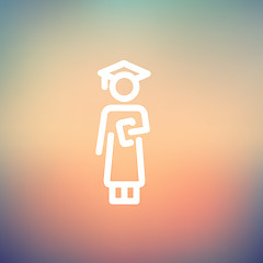 Image showing Graduation thin line icon