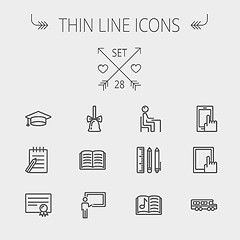 Image showing Education thin line icon set