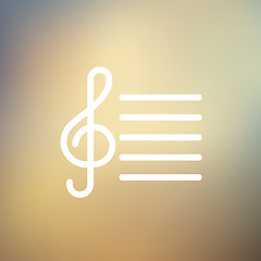 Image showing Musical Note thin line icon