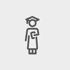 Image showing Graduation thin line icon